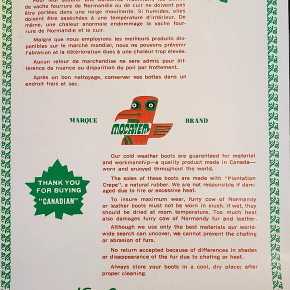 Vintage Womens Mocatem Goat Hair Yeti Size 8 Boots Apres ski Made in France - Picture 8 of 12